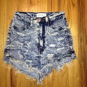 High waisted denim shorts