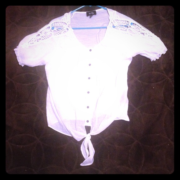 Tie up white shirt