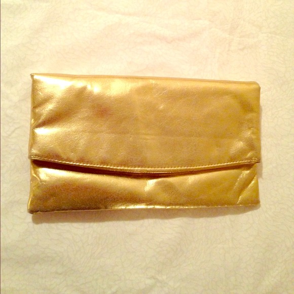 Gold metallic clutch
