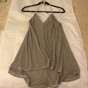 Green and white stripe v neck halter. NWOT