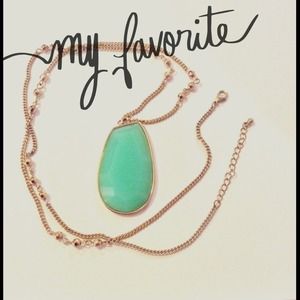 Gold Necklace With Turquoise Stone