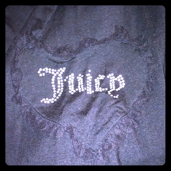 Juicy couture black robe with rhinestones
