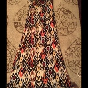 Tribal print maxi skirt bundle with clutch