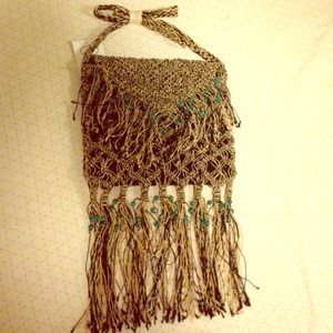 Fringe cross body purse