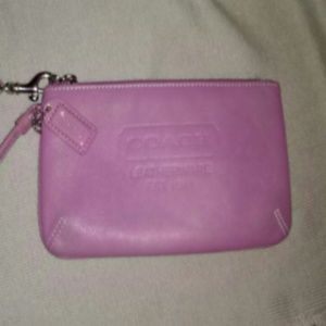 Coach bubblegum pink large wristlet