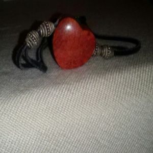 Mexican heart stone necklace