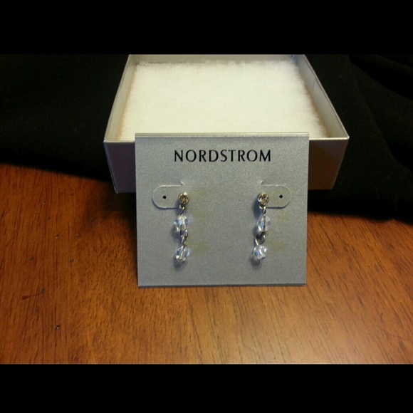 Silver Beaded Drop Earrings