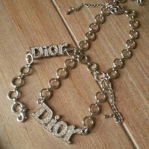 Rhinestone necklace and bracelet