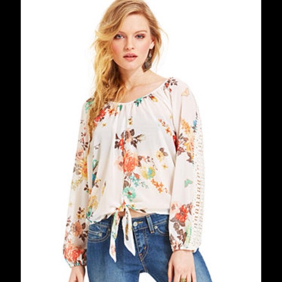 American Rag Floral Peasant Top