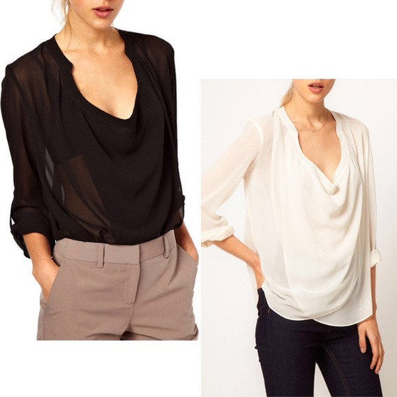 Black chiffon blouse