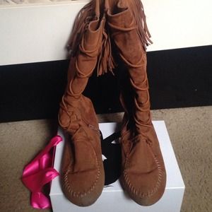 tall fringed moccasins