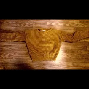 Nasty gal mustard cropped sweater