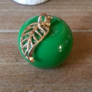 Green apple pendant gold leaf