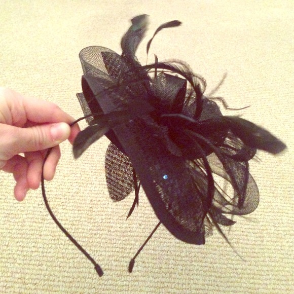 RESERVED Black Fascinator
