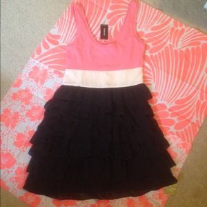 Reserved | Express Chiffon Vertical-Ruffle Dress