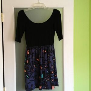 Ballet top & silk print dress (Size M)