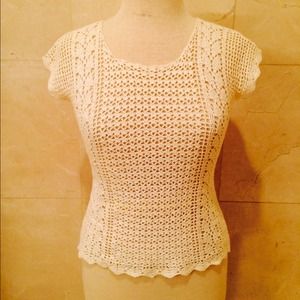 ⚪️White⚪️ crochet top from Banana Republic