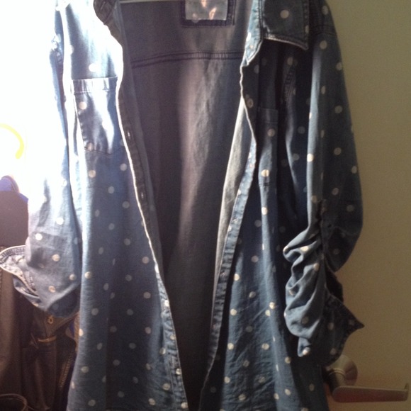 denim justice cardigan/sweater