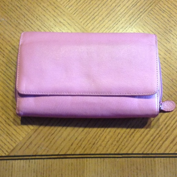 Pink leather wallet