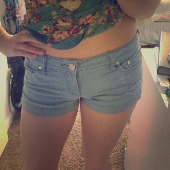 Blue Destroyed Shorts Size 5