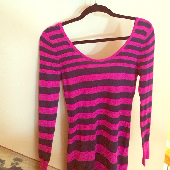 Derek Heart Sweater DRESS/Tunic, navy blue& purple