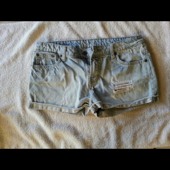 Sold!Forever 21 light blue denim Distressed shorts