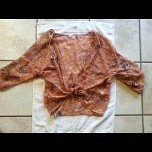 Sold! Sheer flowy Forever 21 sheer tie top