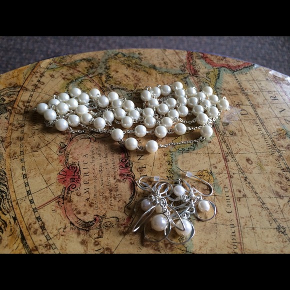Premier long strand necklace and earring set