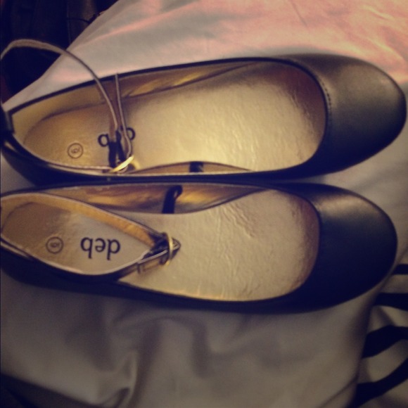 Black flats with ankle strap