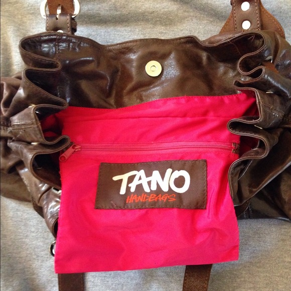 :SOLD: Brown Leather Tano Handbag - Picture 3 of 4