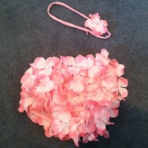 * Bundled * Pink flower diaper cover