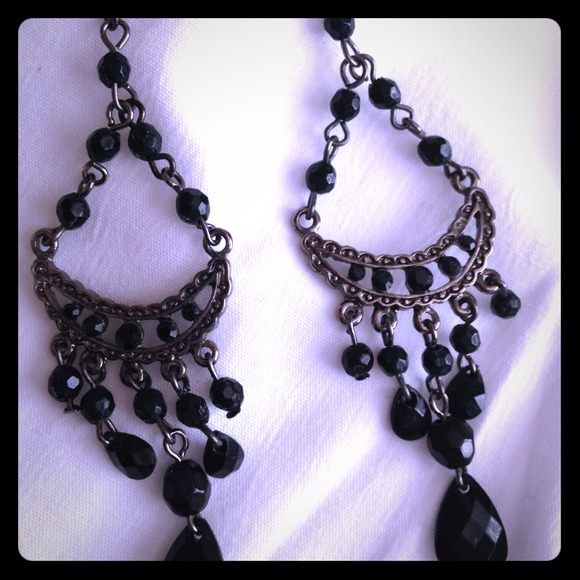 Black chandelier earrings