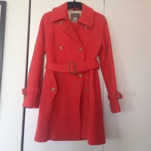 J. Crew stadium cloth Nello Gori coat, color coral