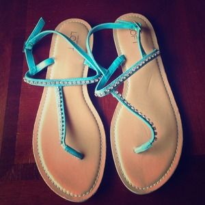 Blue crystal summer sandals