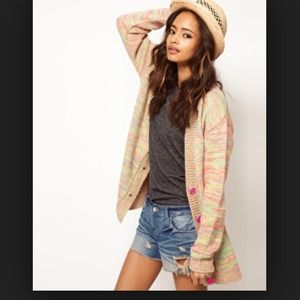 SOLD | ASOS Boyfriend Cardigan in Rainbow Knit