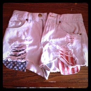 American Flag High Waisted Shorts!