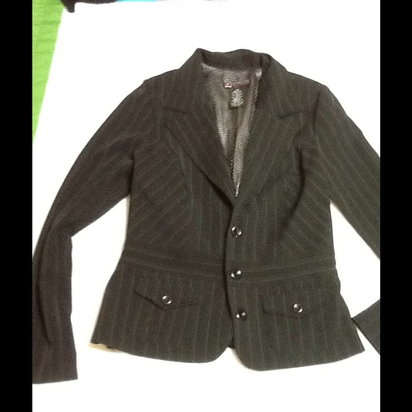 Striped dressy black blazer