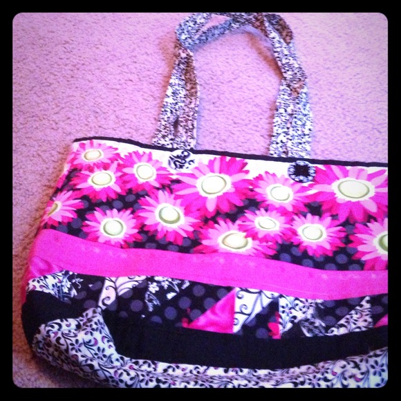 Black and pink floral handbag!