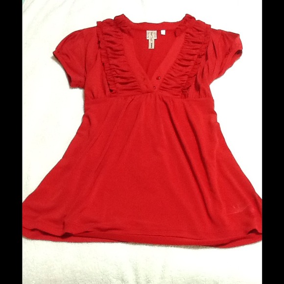 Dressy red v neck top
