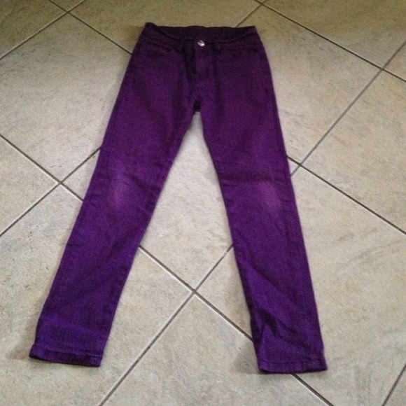 Purple skinny pants