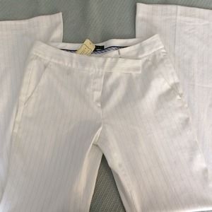 Theory White Striped Pants