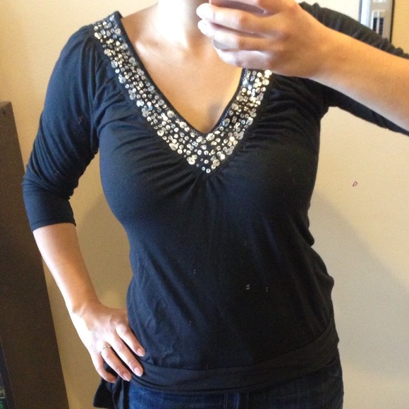 American Rag Tops - American Rag V-neck sequin top