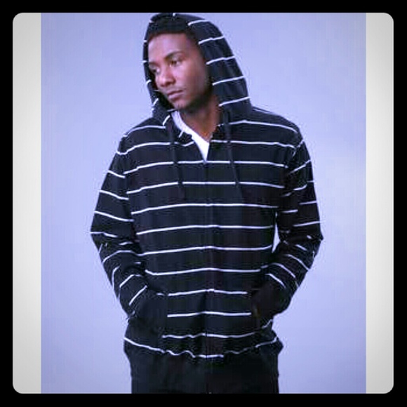Black and White stripped hooded sweater
