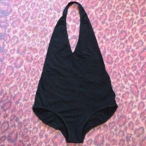 American Apparel black halter leotard