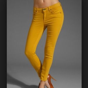 Mustard Rag & Bone skinny zip capris (ankle) Sz 28