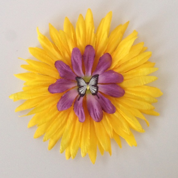 Yellow & Purple Flower Clip