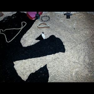 2 LOVELY LACE TOPS One Black One Gold