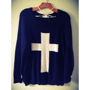 Black Sweater w/ White Cross