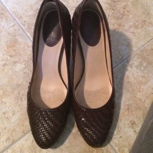 Cole Haan leather weave heels size 8