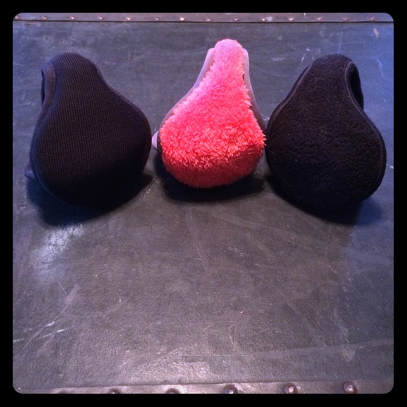 Black & Coral Earwarmers